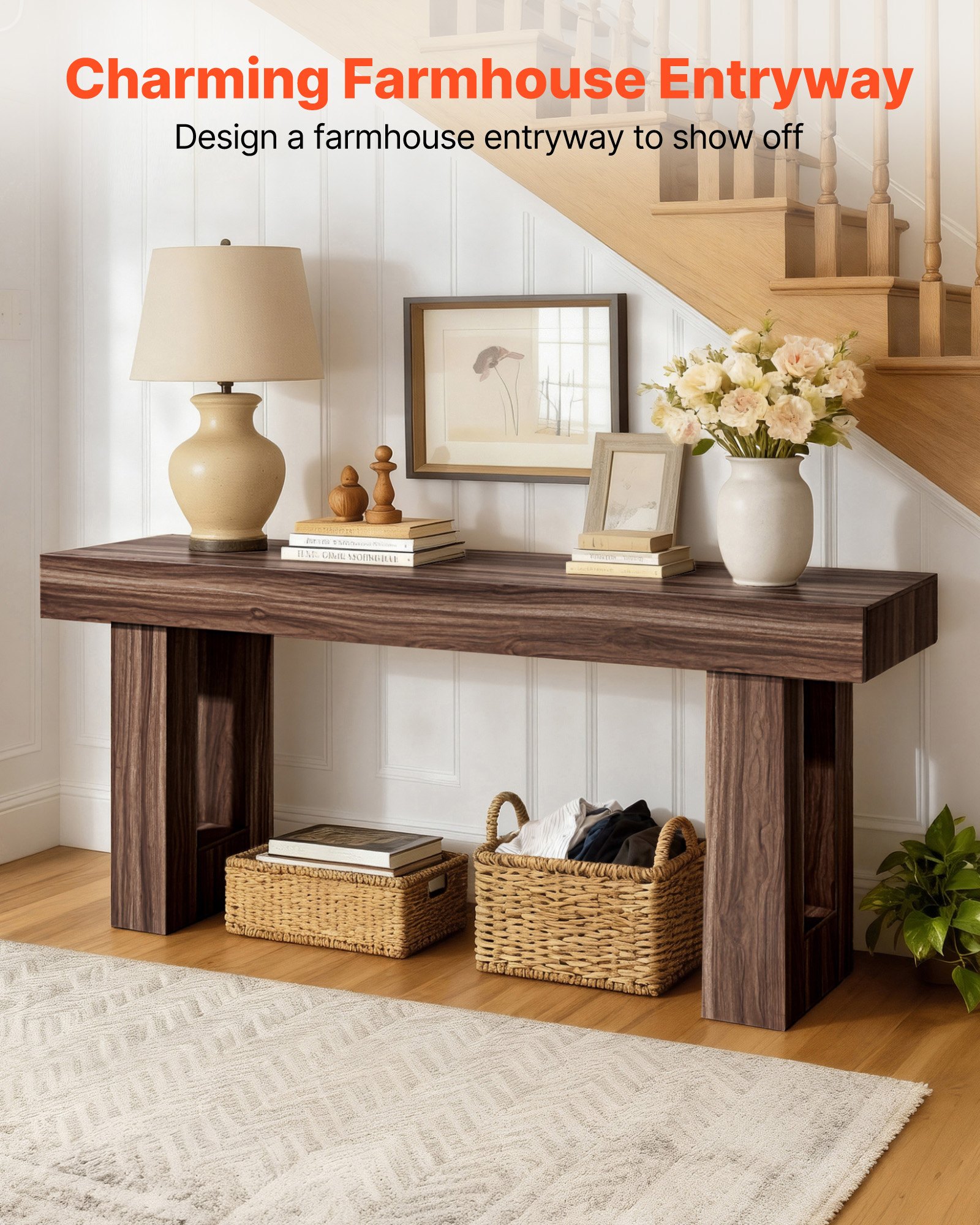 VEVOR 63 inch Console Table – 63x13.8x33.5