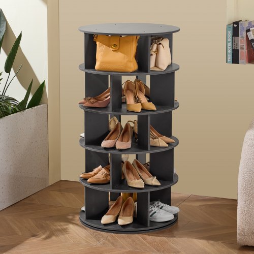 VEVOR 5 Tiers Rotating Shoe Rack Tower, 360°Spinning Shoe Display ...