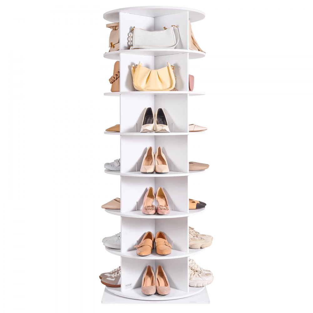VEVOR 7 Tiers Rotating Shoe Rack Tower, 360°Spinning Shoe Display ...