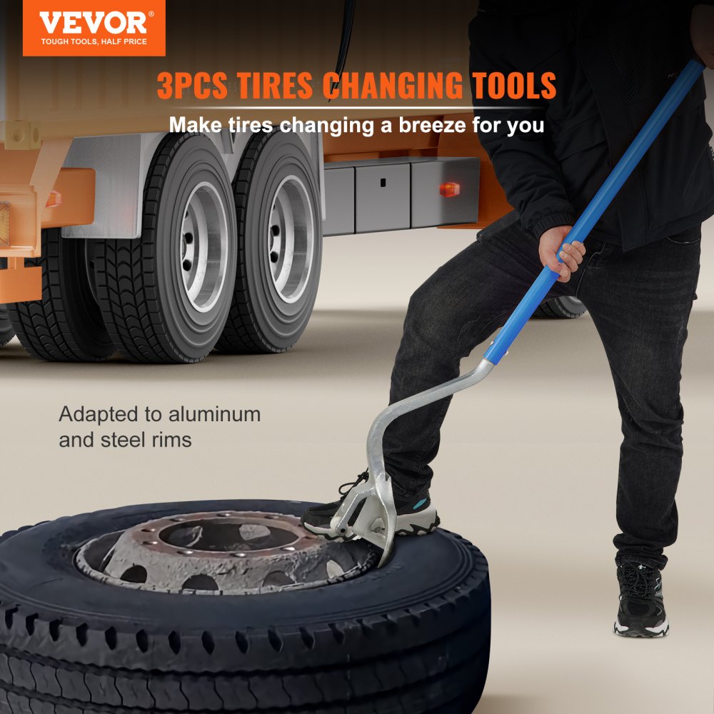 VEVOR Tire Mount Demount Tool, 22.5 to 24.5 inches, 3PCS Tire Changer Demount Tool Adapted to