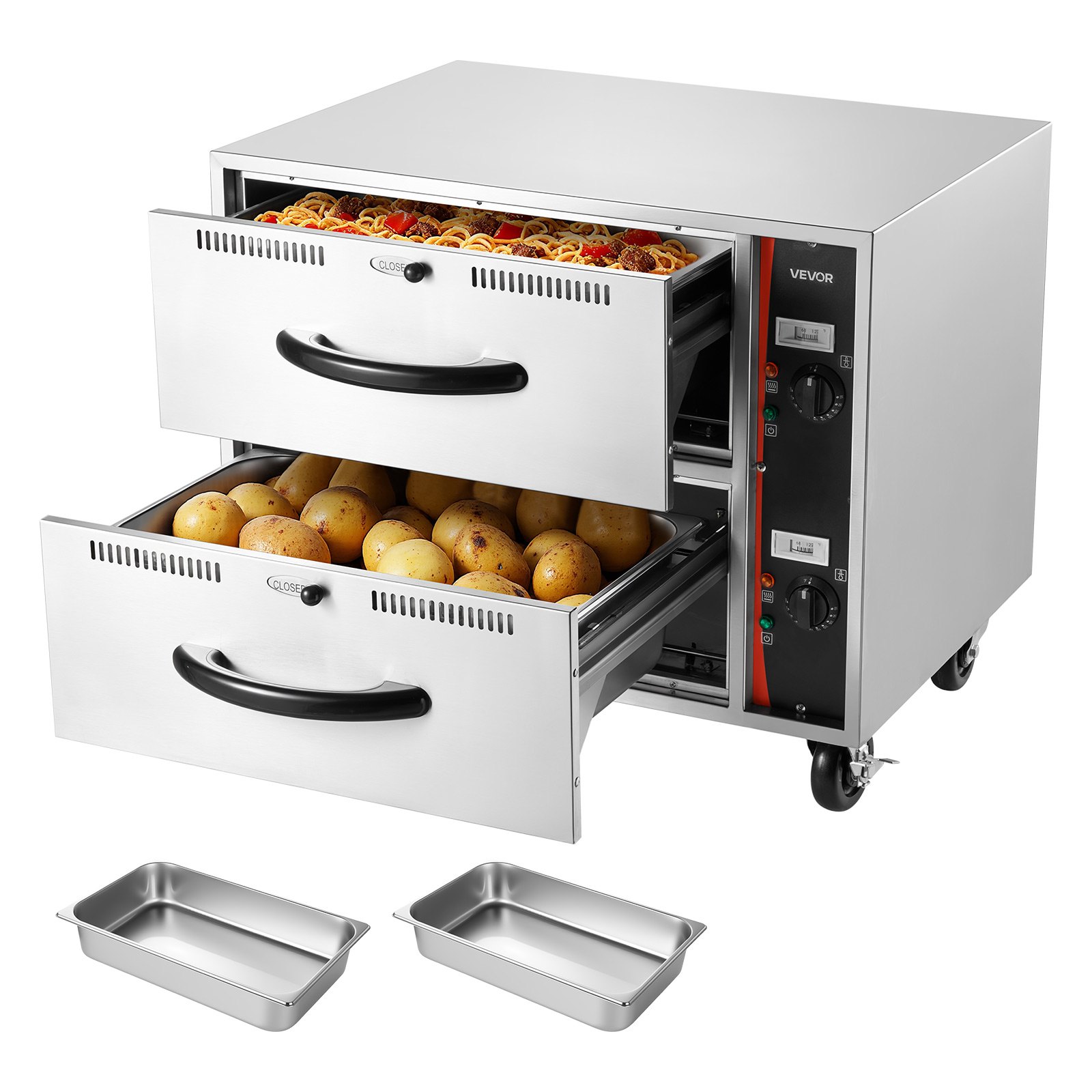 VEVOR Kitchen Warming Drawer – 85–185°F, 2-Drawer Cabinet