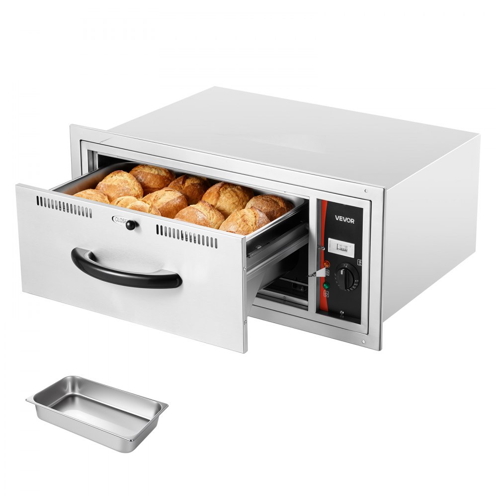 VEVOR Built In Warming Drawer – 500W, 85°F-185°F, 30x24x13