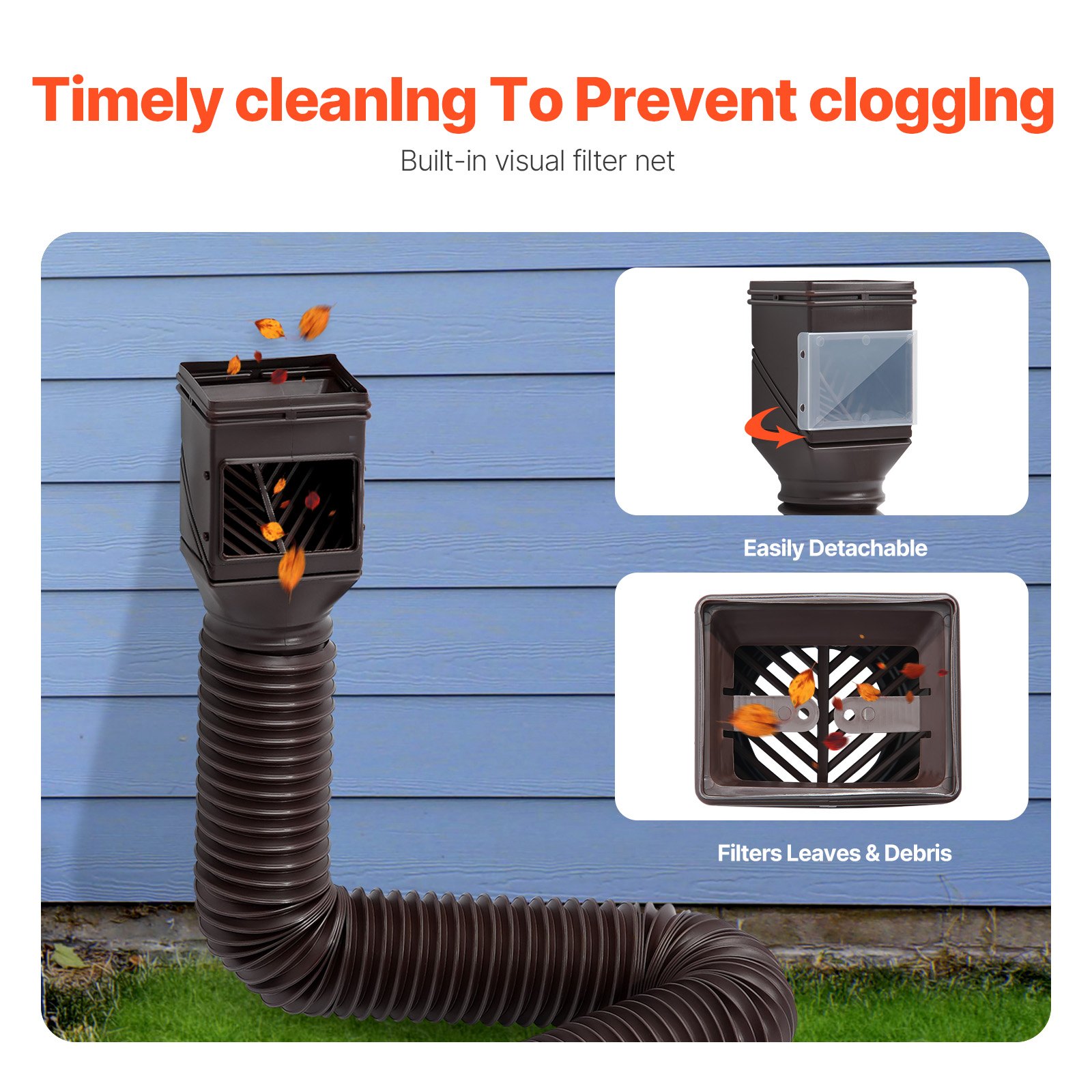 VEVOR Rain Gutter Extenders – Flexible Downspout Extension