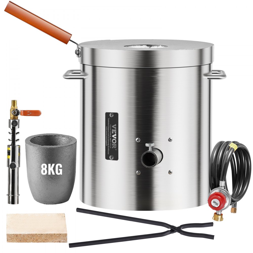 CANALHOUT 25KG Large Hinged Propane Smelting Furnace Kit w/Two Tongs And Crucible