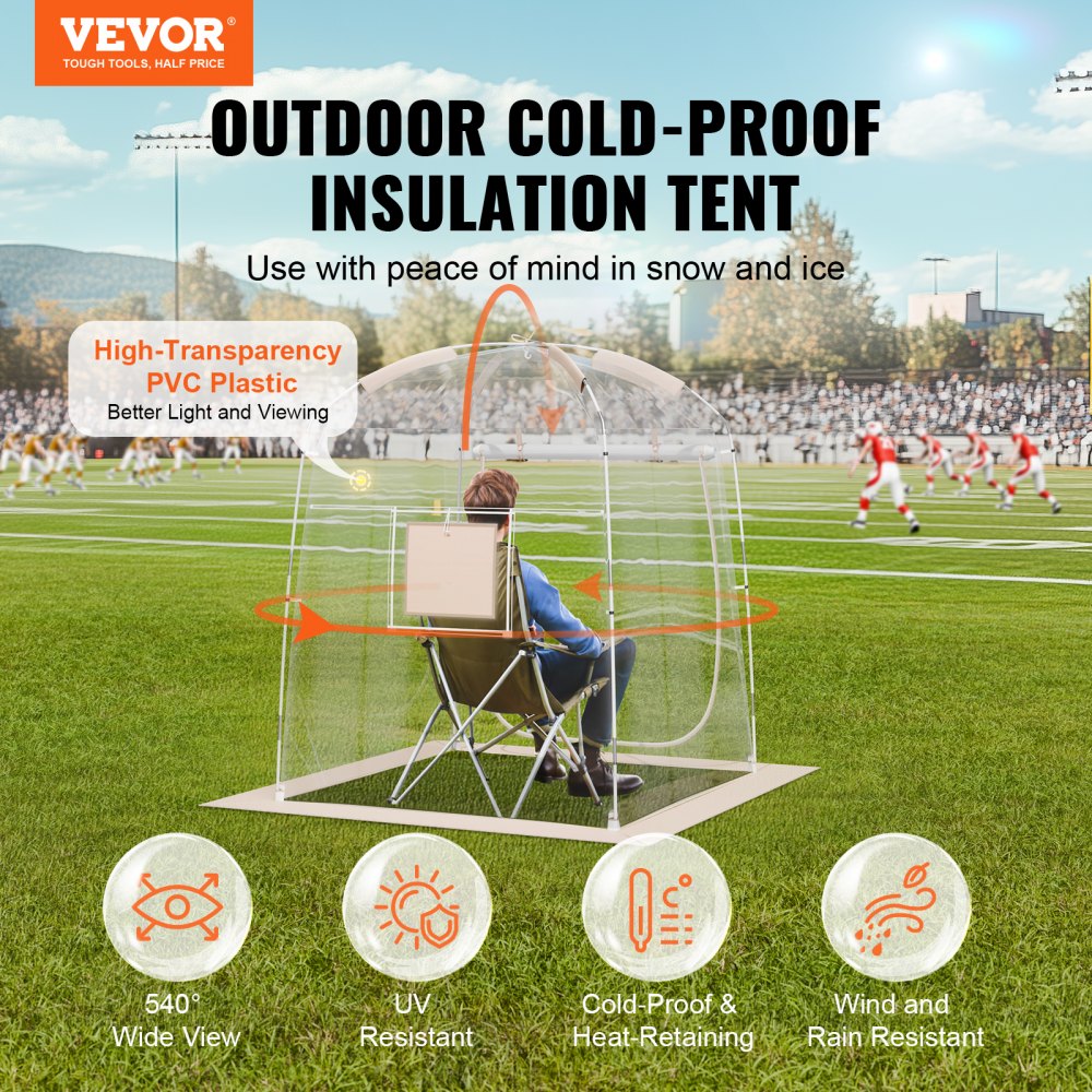 VEVOR Sports Tent Instant Tent Shelter Weather Proof 1 Person Clear Bubble Tent VEVOR UK