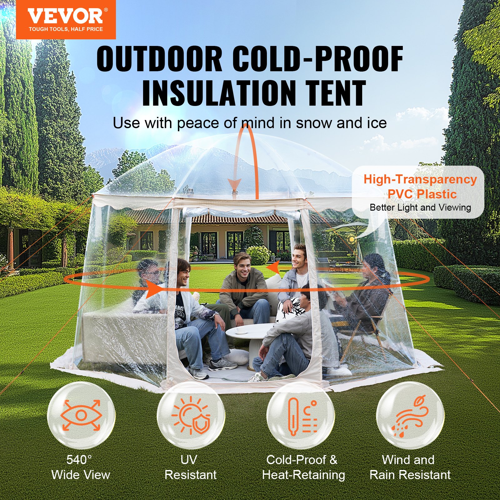 VEVOR Sports Tent, 8-10 People, Instant Pop-Up Tent Shelter ...