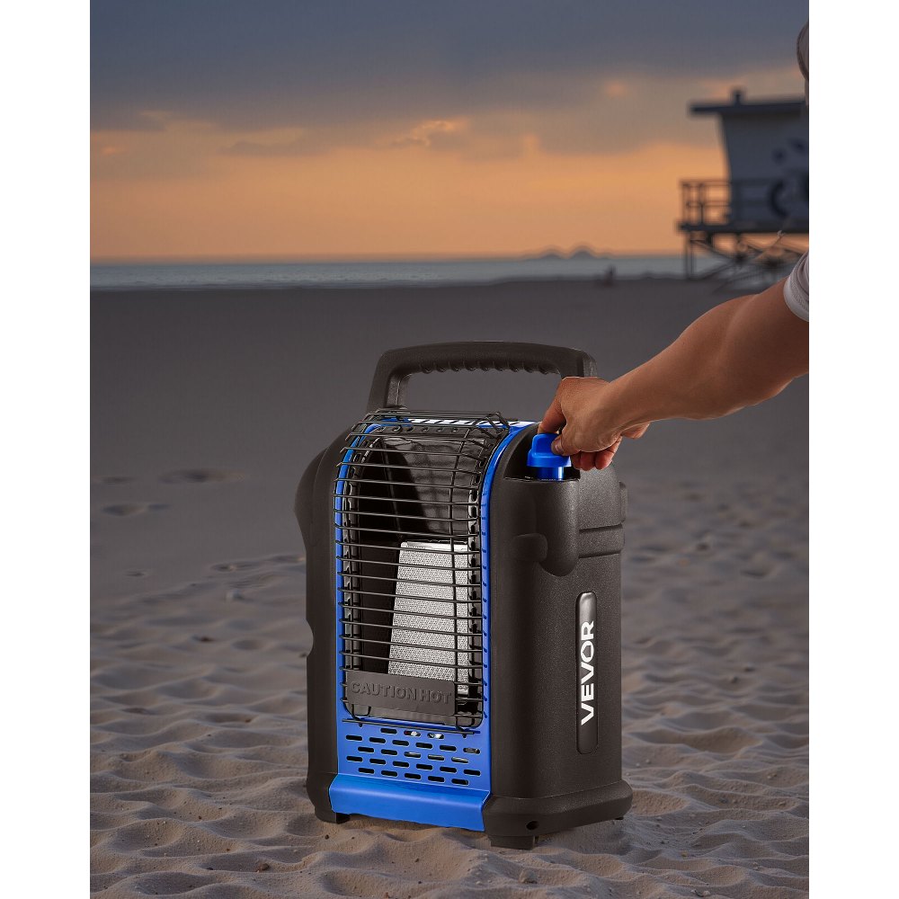 VEVOR Portable Propane Heater – 9000 BTU Radiant, 1lbs Tank