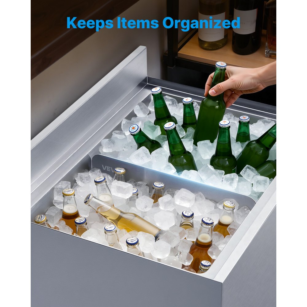 VEVOR Ice Bin Partition, 20.2 x 5.55 Inch, Stainless Steel Divider for ...