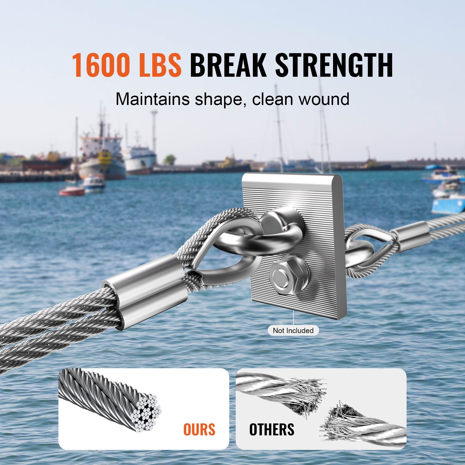 VEVOR Steel Rope Cable — 1/8