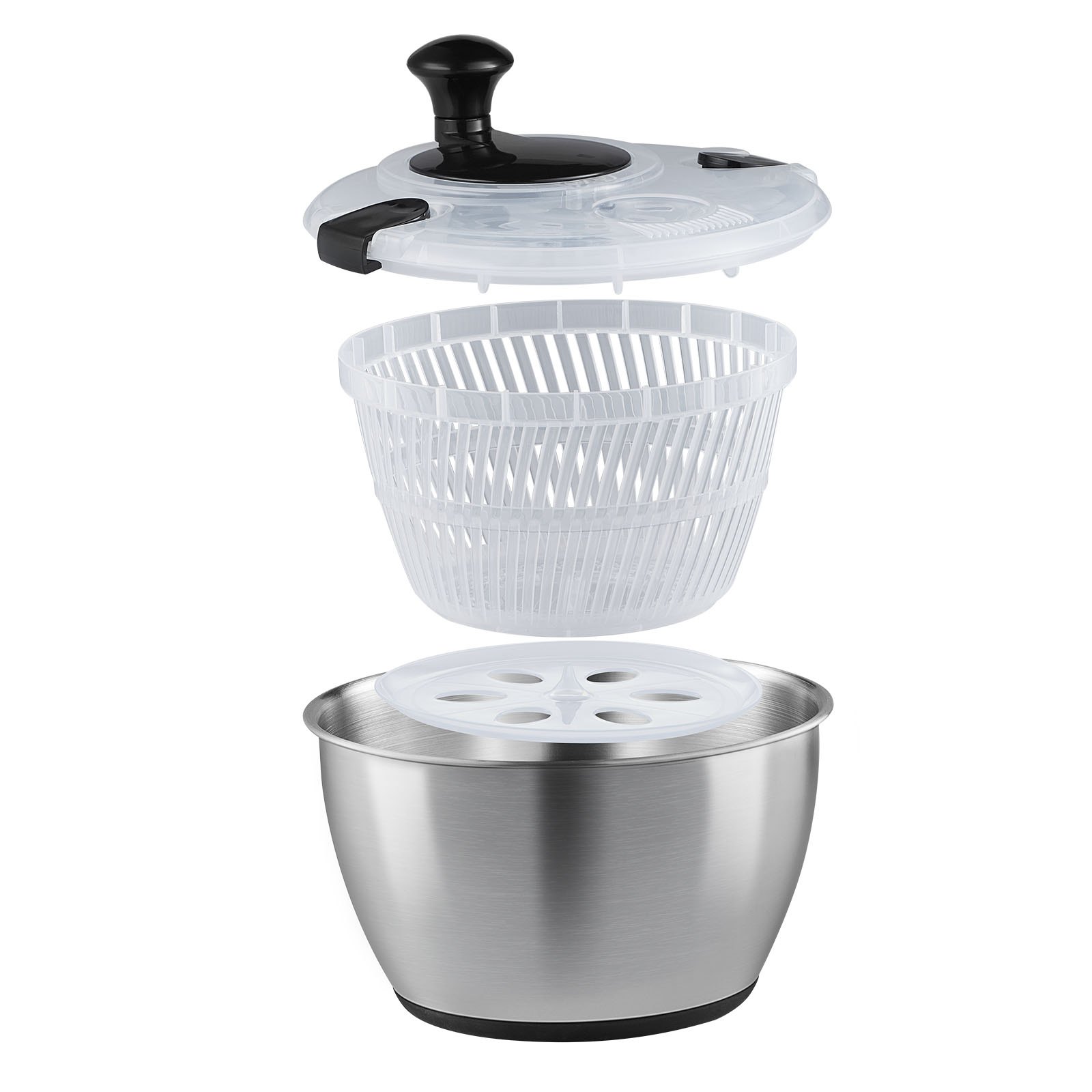 VEVOR TF901S RVS Salade Spinner, Zilver