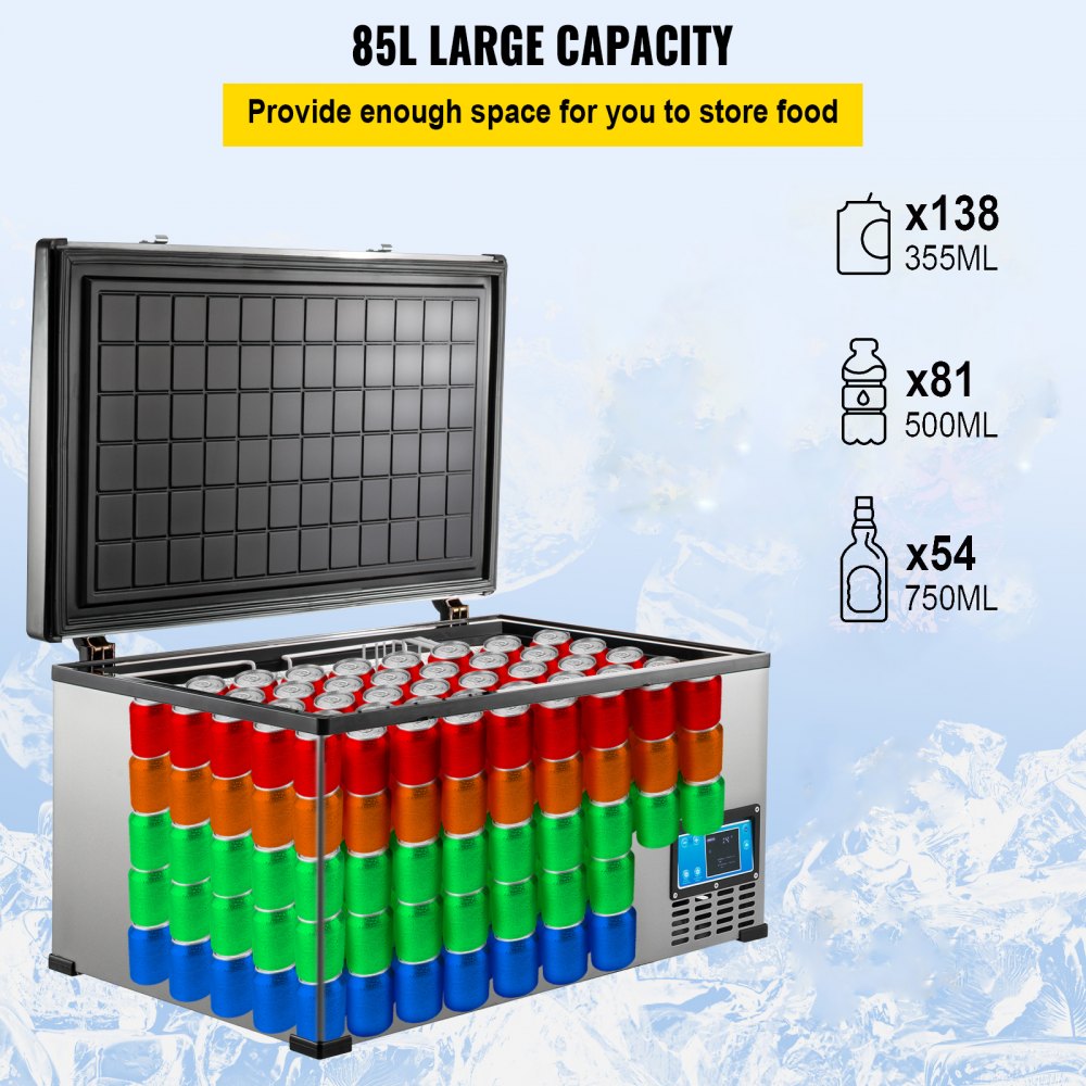 VEVOR 12volt Car Refrigerator Portable Freezer 90Qt Camping