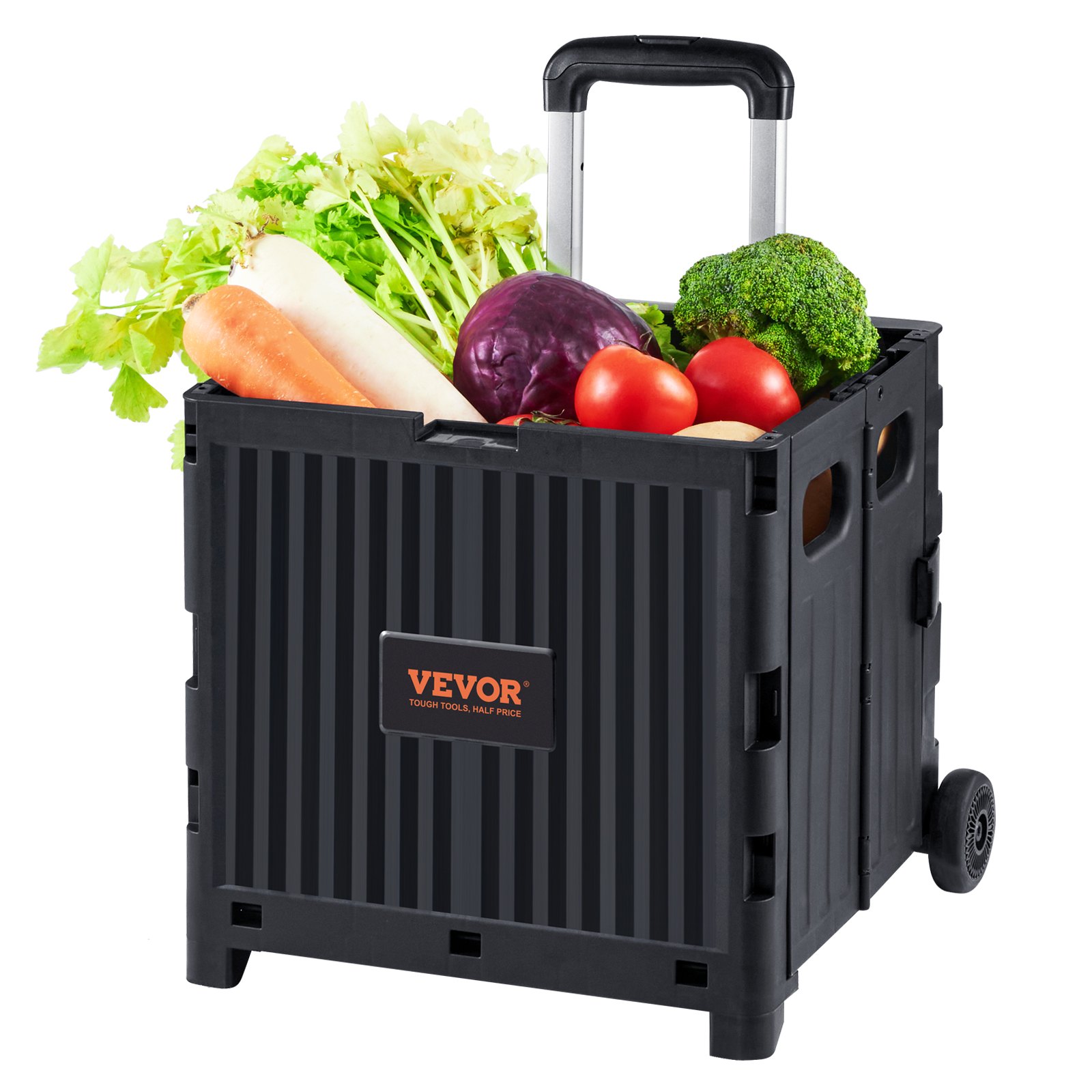 VEVOR Foldable Utility Cart, 80 lbs Load Capacity, Folding Portable ...