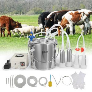 VEVOR Goat Milking Machine, 12 L 304 Stainless Steel Bucket, Electric ...