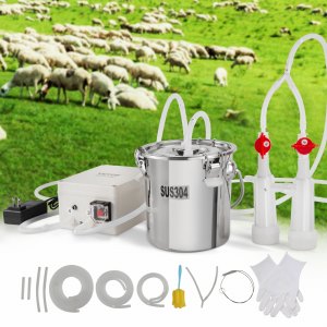 Machine à Traire Manuelle - Seau Inox 2 L - Tube PU - Facile à Utiliser - Pour Ferme