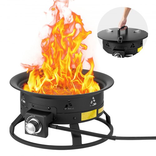 VEVOR Propane Fire Pit, 19-Inch Diameter Outdoor Portable