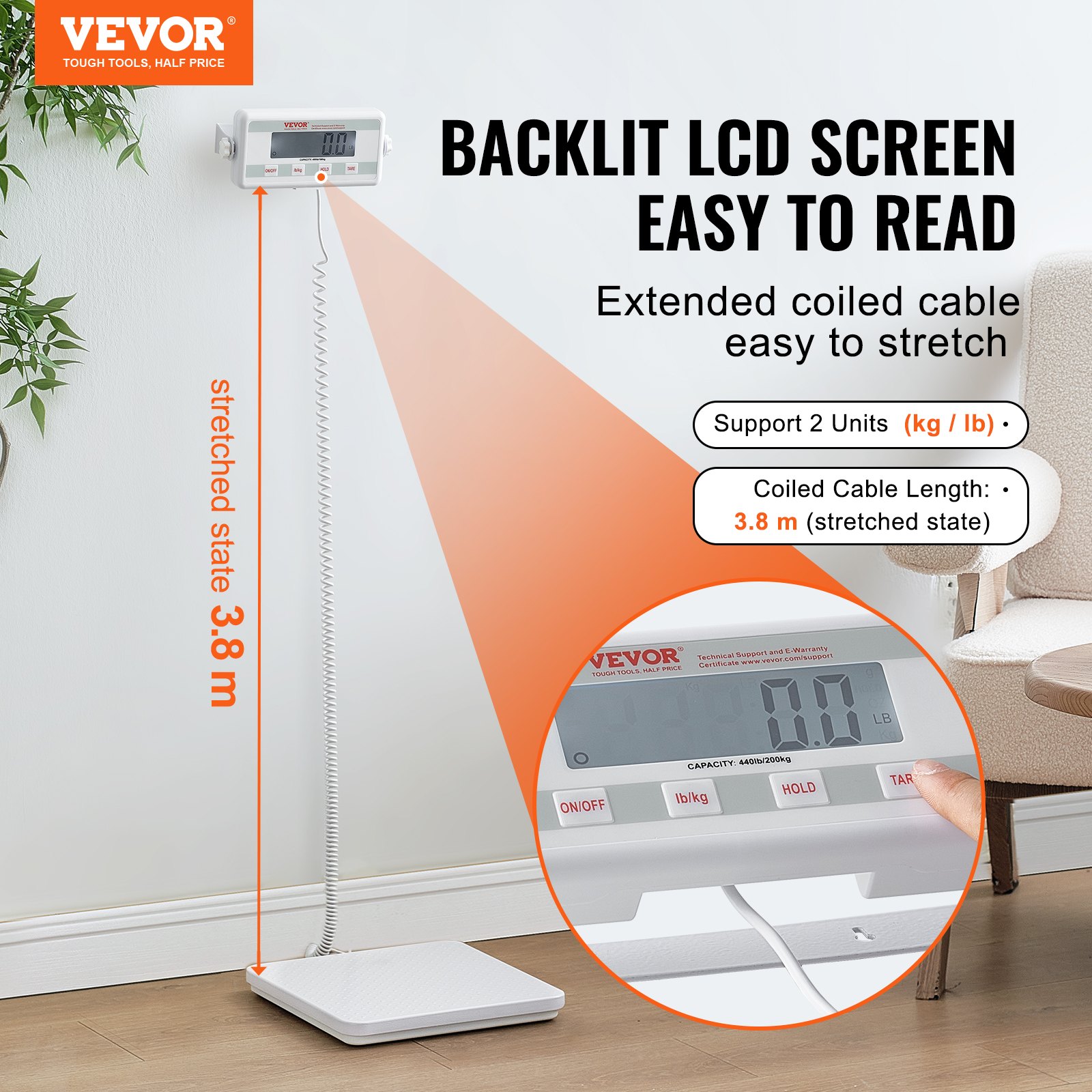 VEVOR Portable Medical Scale, Professional Physician Scale for Weighing ...
