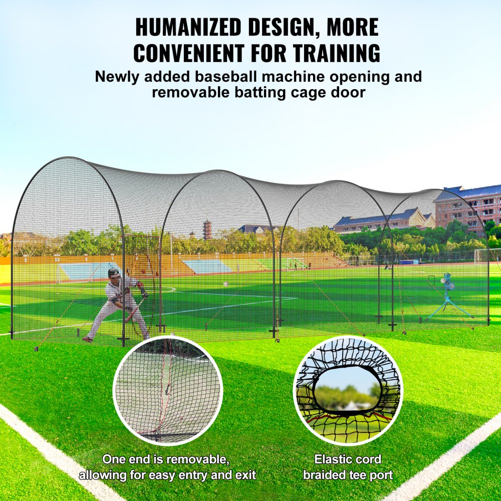 VEVOR Baseball Batting Cage, Softball and Baseball Batting Cage Net and ...