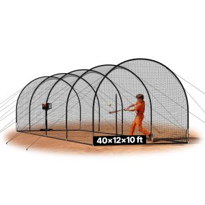 VEVOR Baseball Batting Cage, 40.0 x 12.1 x 10.0 FT Freestanding ... - Off Grid Apartments With Batting Cage And Outdoor Spaces