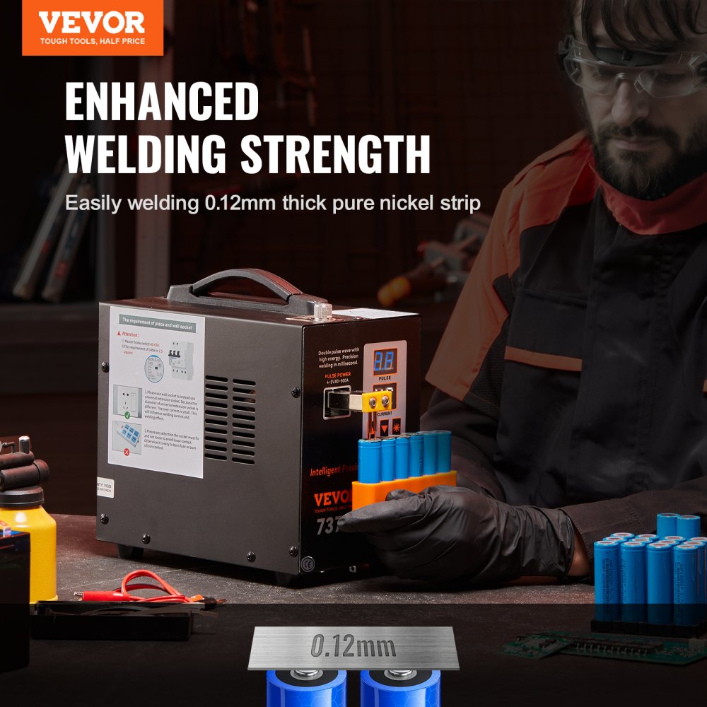 VEVOR Battery Spot Welder, 737G Pulse Spot Welder, Portable High-Power ...