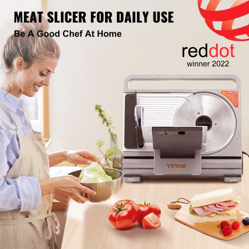 VEVOR Meat Slicer, 45W Electric Deli Slicer, Two 7.5