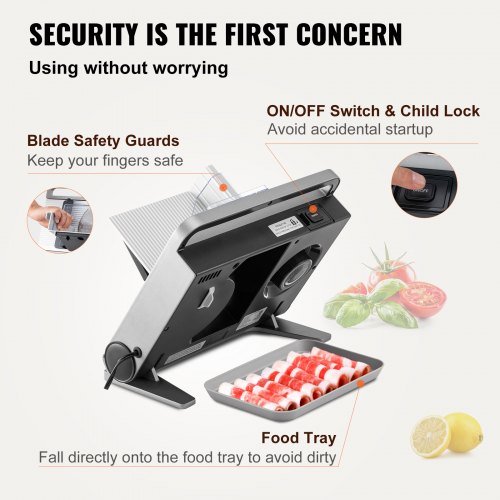VEVOR Meat Slicer, 45W Electric Deli Slicer, Two 7.5