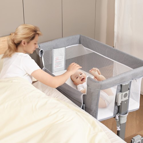 VEVOR Baby Bassinet, 5-Level Height Adjustable, Baby