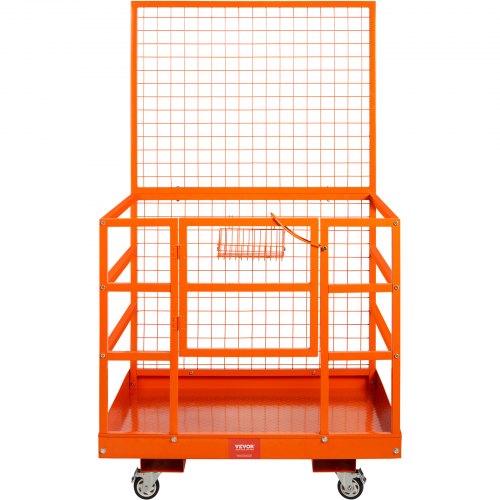 VEVOR Forklift Safety Cage Work Platform 43X45in 1400lbs w/ Wheels for ...
