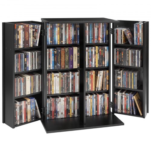 VEVOR Media Storage Cabinet, 4-Tier DVD Shelf Organizer, 24.02 x