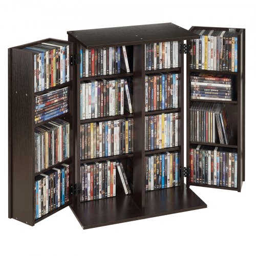 VEVOR Media Storage Cabinet, 4-Tier DVD Shelf Organizer, 24.02 x
