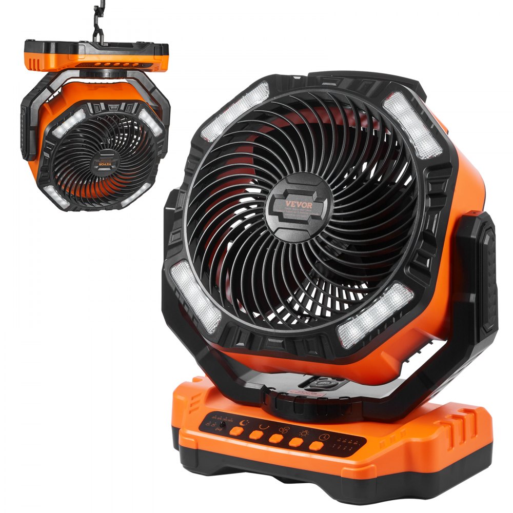 VEVOR Portable Fan Rechargeable 13 inch, Battery Powered Fan with LED ...