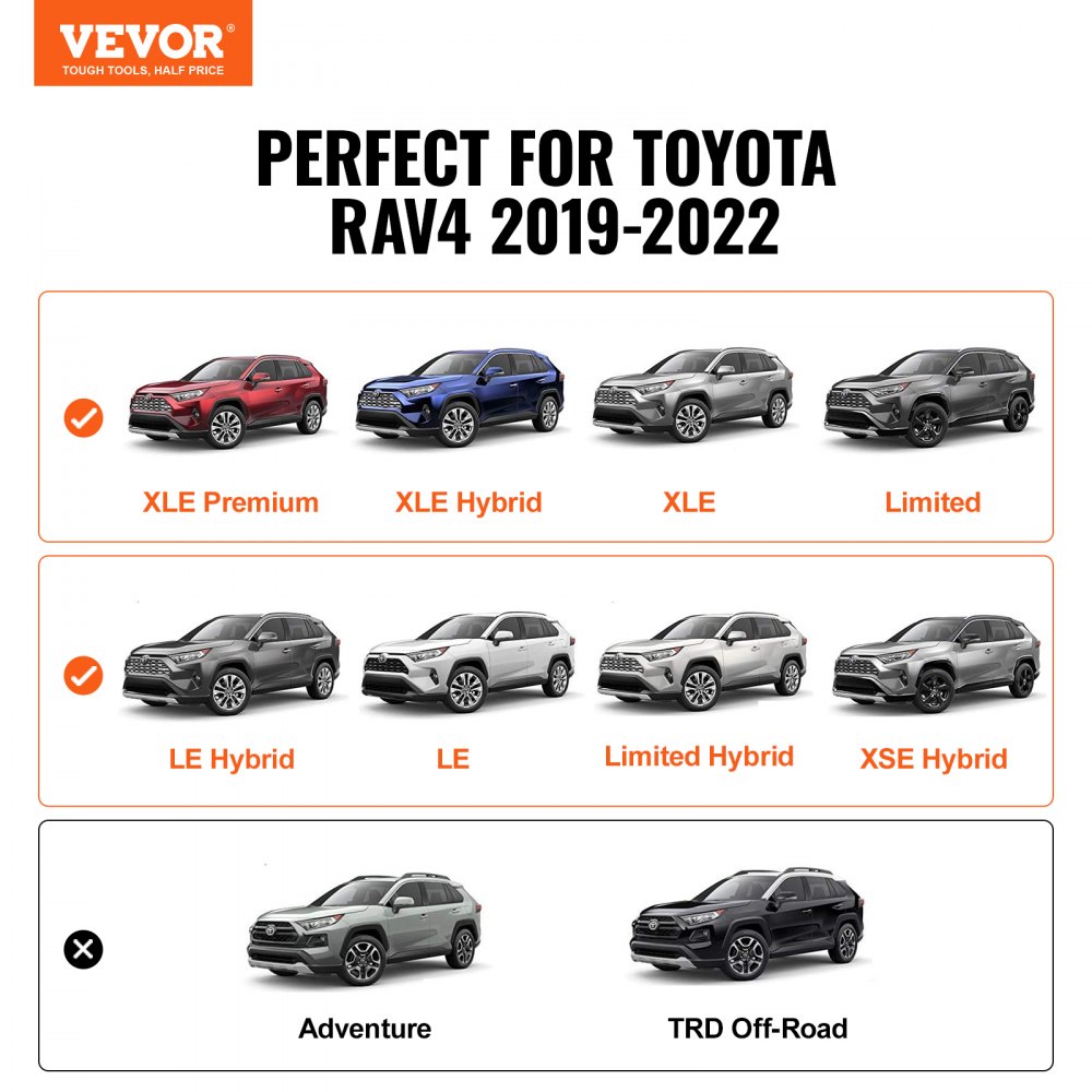 VEVOR Roof Rack Cross Bars, Compatible with Toyota RAV4 2019-2023
