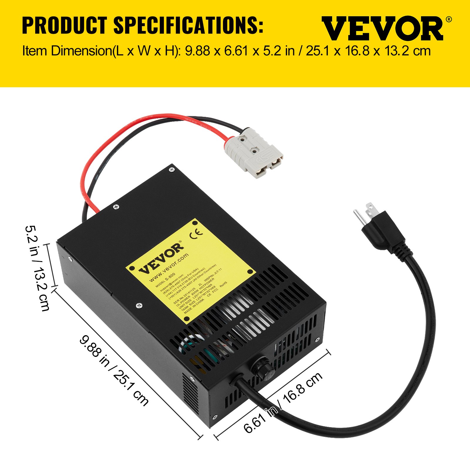 VEVOR 45 Amp RV Power Converter Charger, 110 Volt AC to 12 Volt DC, Power Supply Battery