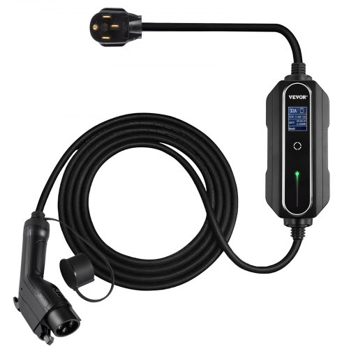 VEVOR Level 2 EV Charger, 32 Amp 110-240V, Portable Electric Vehicle ...