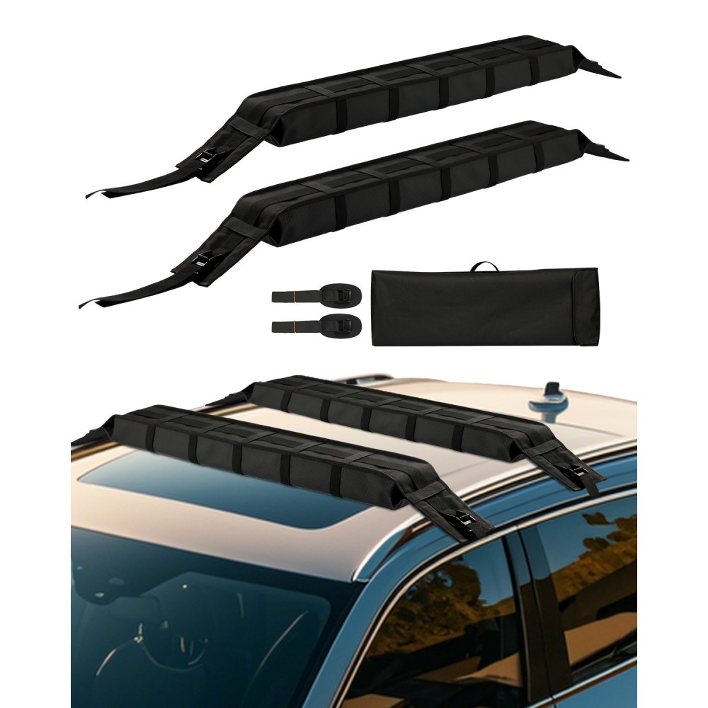 19-Inch Roof Rack Crossbar Pads For Toyota – Black – 2-Piece Set – OMAC – Water Resistant