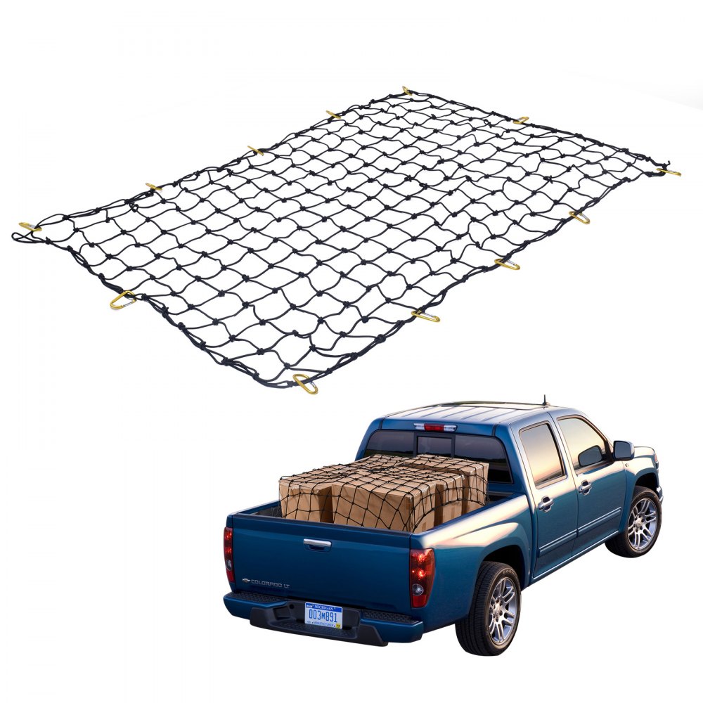VEVOR Cargo Net, 72 in x 48 in, Heavy Duty Bungee Cargo Netting with 12 ...
