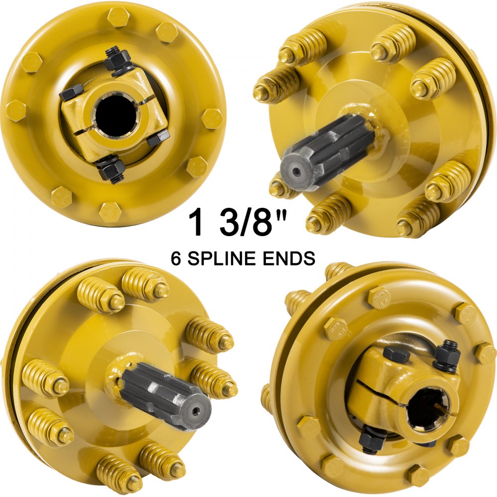 VEVOR Slip Clutch, 1 3/8” PTO Slip Clutch, 6 Spline Ends PTO Friction