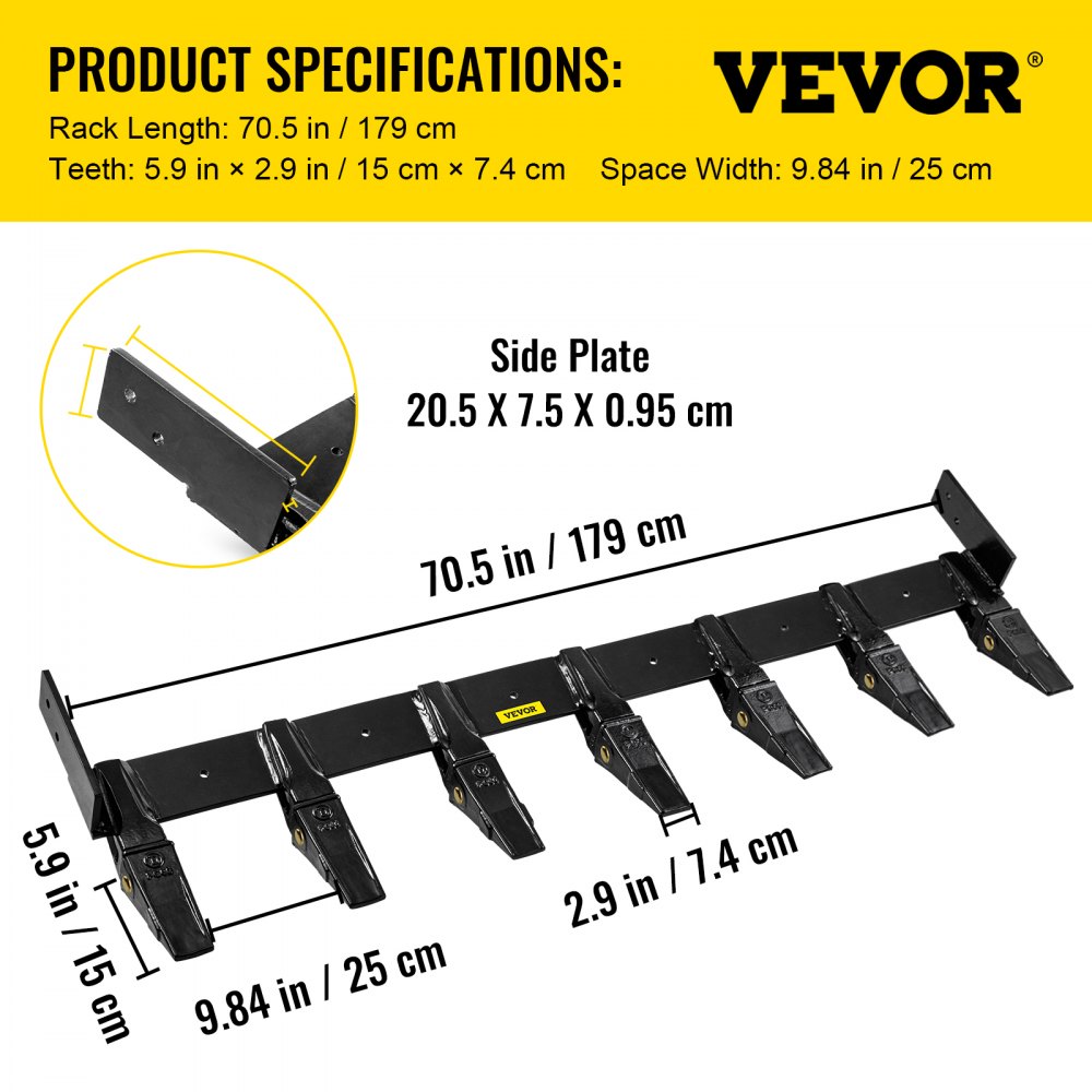 Bucket Tooth Storage Rack VEVOR Bucket Tooth Bar 72