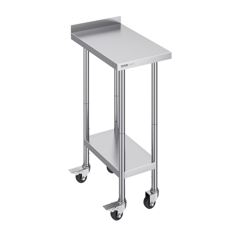 VEVOR 24 x 15 x 40 Inch Stainless Steel Work Table, Commercial Food ...