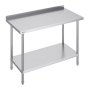 thumbnail image 2 of Commercial Kitchen Work Table 48x30 Inch Stainless Steel Prep Table - With Adjustable Shelf 30x48 Stainless Steel Work Table 2 of 11