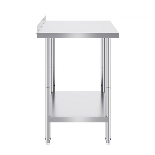 VEVOR 24 x 60 x 36 Inch Stainless Steel Work Table, Commercial Food Prep Worktable Heavy Duty Prep Worktable, Metal Work Table with Adjustable Height for Restaurant, Home and Hotel