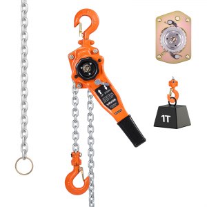 VEVORManualLeverChainHoist,1T2200LBSCapacityHeavyDutyComeAlong,10FTLiftG80AlloySteelChainWithDualPawlMechanicalBrake,360°RotatingHooks,forWarehouseConstructionGarage