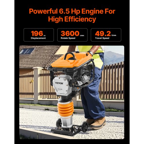 VEVOR Jumping Jack Compactor – 6.5 HP, Easy Move, Heavy Duty