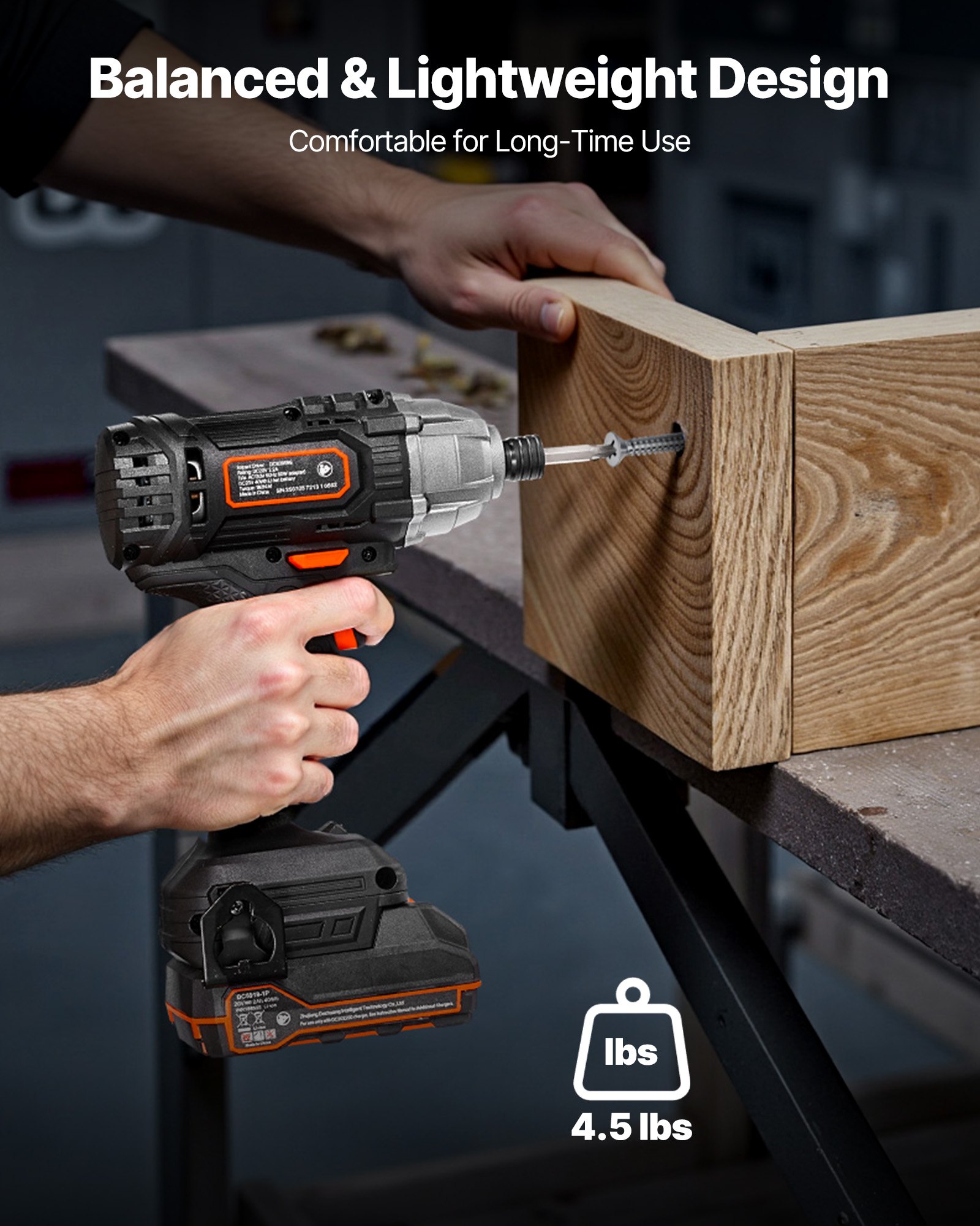 VEVOR 1/4 Inch Impact Driver – 20V, 2800RPM, 2.0Ah, 10 Piece