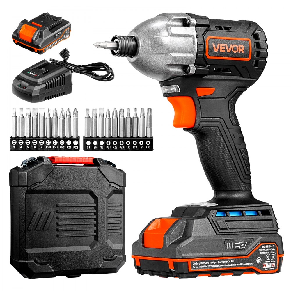 VEVOR Brushless Motor Impact Driver – 20V, 1/4