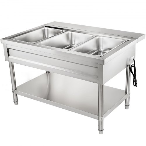 VEVOR Commercial Electric Food Warmer 3 Pot Steam Table Food Warmer 18 ...