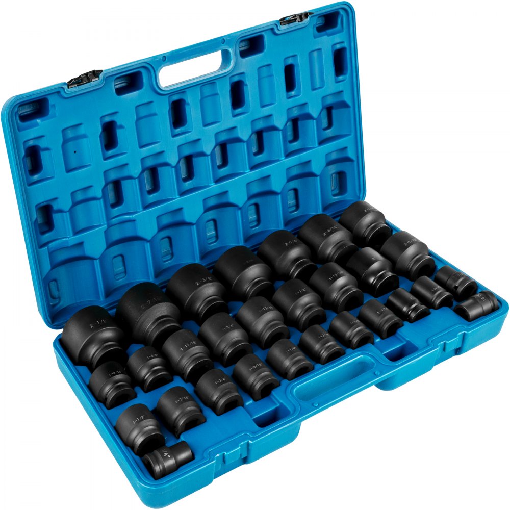 VEVOR Impact Socket Set 3/4 Inches 29 Piece Impact Sockets, 6-Point  Sockets, Rugged Construction, CR-M0, 3/4 Inches Drive Socket Set Impact SAE  3/4