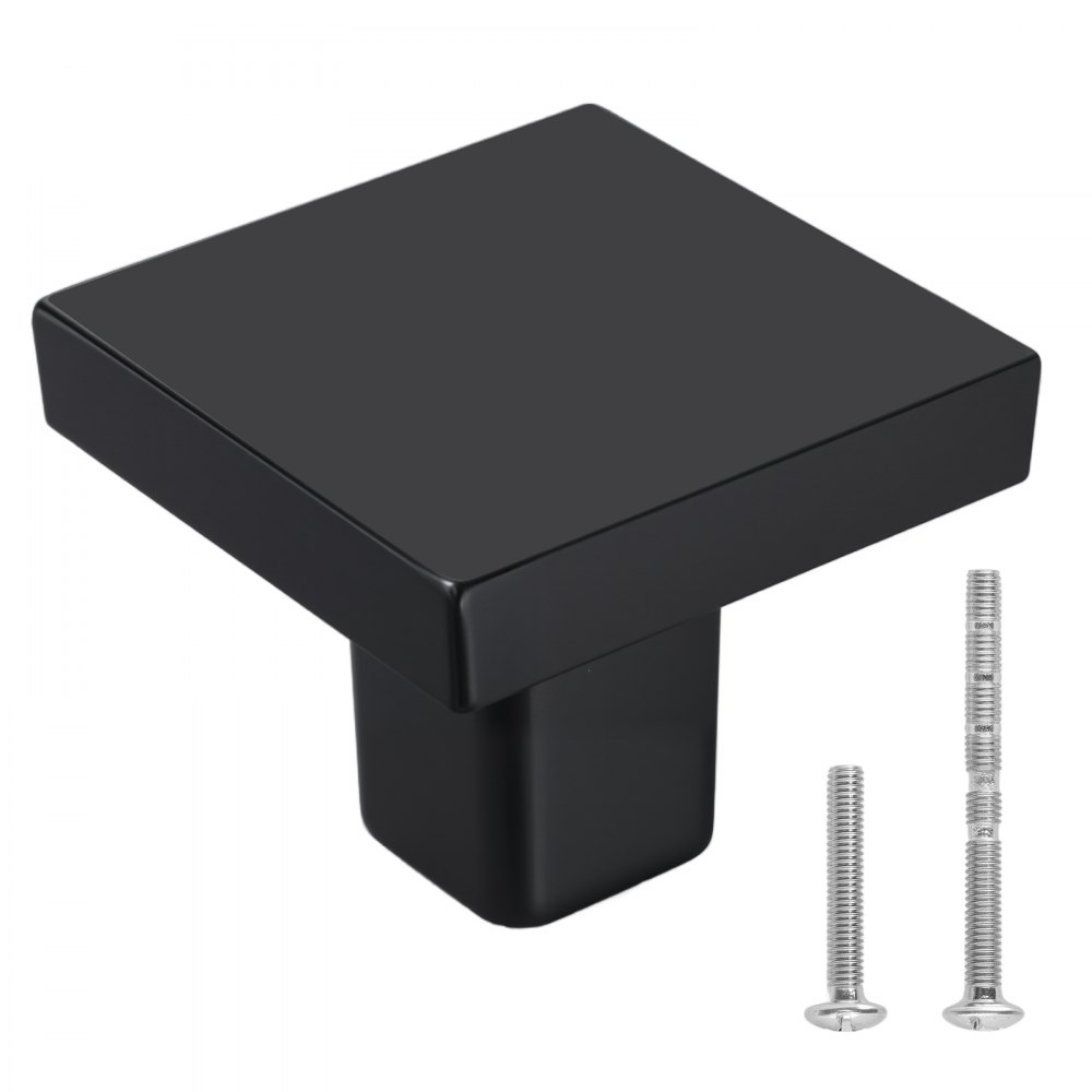 úchytky na skříňky, balení 10 kusů, 30 mm černé úchytky na zásuvky a dveřní kliky ze slitiny zinku, čtvercové kuchyňské úchytky, úchytky na komody, kování na skříňky se šrouby pro kuchyň, koupelnu, skříňky a zásuvky - obrázek 1