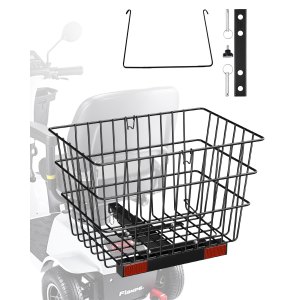 VEVOR Scooter Rear Basket, Heavy Duty Metal Wire Basket with Handle ...