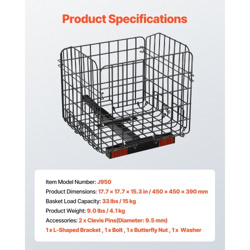 Scooter Rear Basket Folding Basket 1-inch Receiver Pride Mobility ...