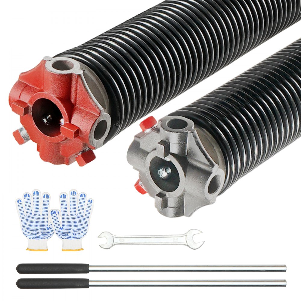 VEVOR Garage Door Torsion Springs, Pair of Φ6.35 x Φ50.8 x 711.2mm, 16000 Cycles, Garage Door